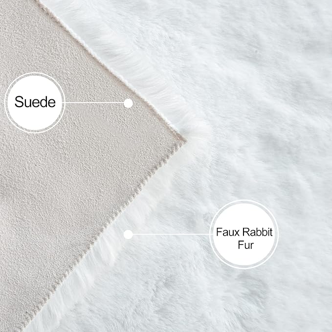 ORINOVA White Shag Round Rugs 8ft - Image 6