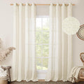 LAMIT Linen Sheer Curtains 96 inches Long 2 Panel Set, Light Filtering Neutral by LAMIT