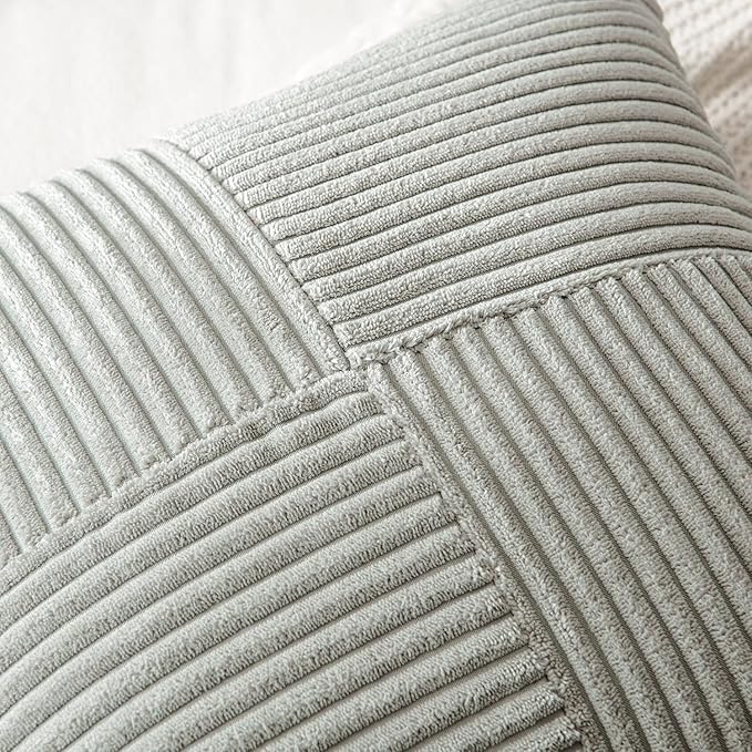 MIULEE Silver Grey Decorative Throw Pillow Covers 20x20 Inch - Image 2