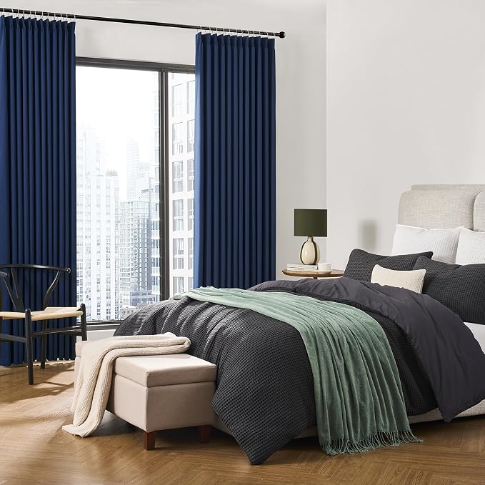 Navy Blackout Curtains 72 Wide x 95 inch Long 2 Panels - Image 4