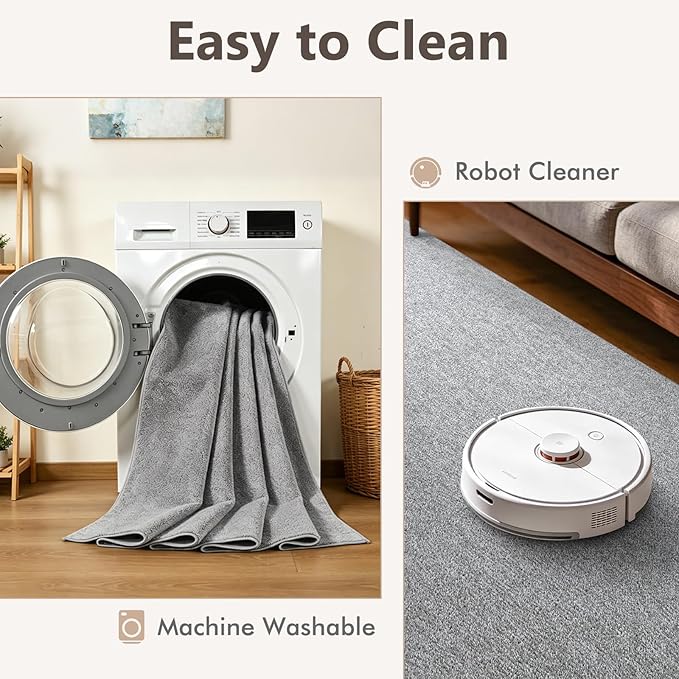2x3 Grey Area Rug Washable Non-Slip Soft Thin - Image 7