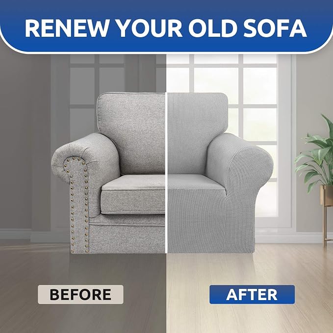 KEKUOU Stretch Single Sofa Slipcover 1 Piece Couch Sofa Cover Furniture - Image 7