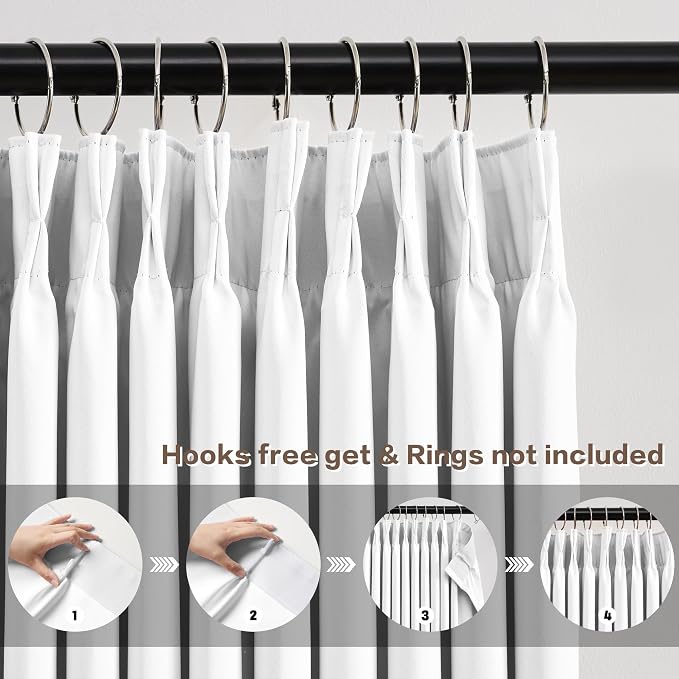Extra Long Pleated Curtains 120 Inches Long 10 ft Length, Luxury Pinch Pleats - Image 2