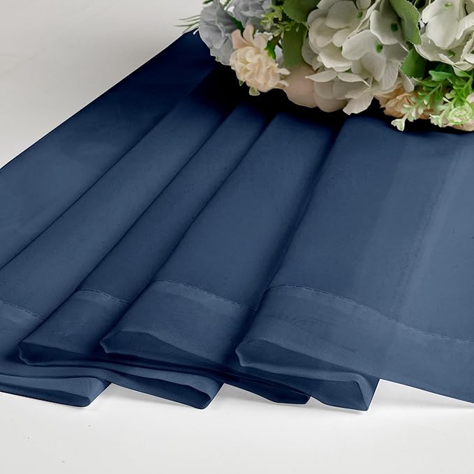 Aiyufeng 2 Panels Navy Blue Sheer Valance 14 Inches Long, Short Sheer Curtain - Image 7