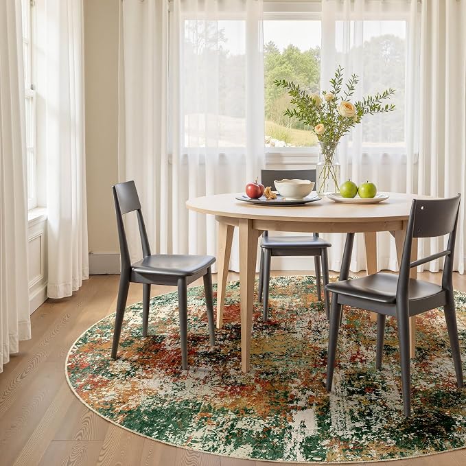 Washable Area Rugs 6ft Non-Slip Modern Abstract Soft - Image 3