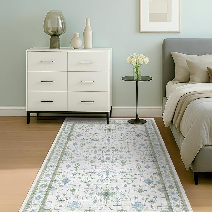 Green and Blue Kids Rugs for Bedroom 5x8 - Image 9