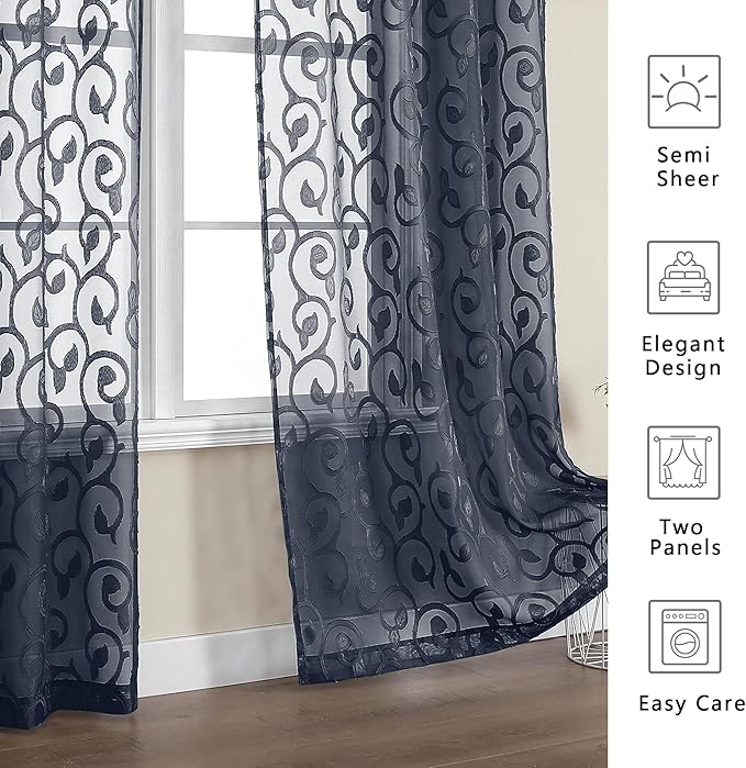 OWENIE Furman Sheer Curtains 63 inch Length - Image 6