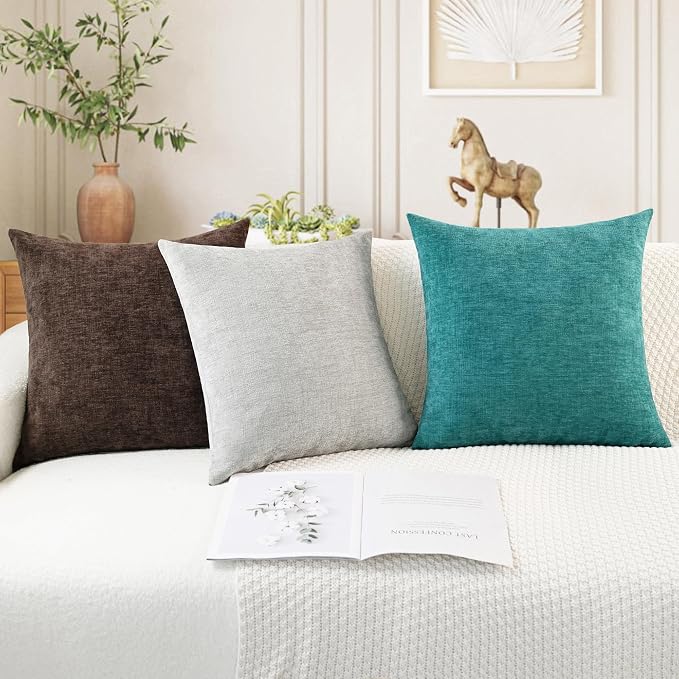 CaliTime Throw Pillow Covers Decorative 12 X 20 Inches Pack of 2 Cozy Chenille - Image 5