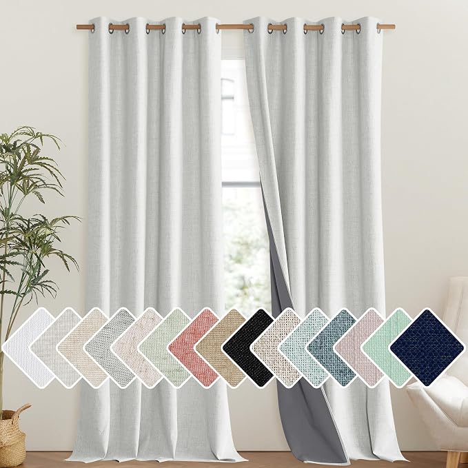 NICETOWN 100% Absolutely Blackout Linen Curtains by NICETOWN