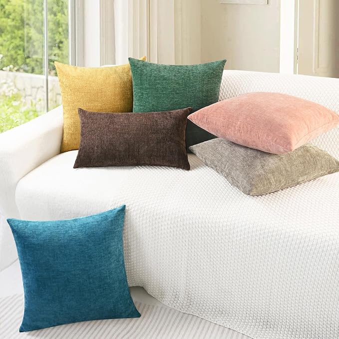 CaliTime Throw Pillow Covers Decorative 16 X 16 Inches Pack of 2 Cozy Polyester - Image 4