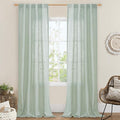 LAMIT Light Sage Linen Curtains 84 inch Length 2 Panels, Light Filtering Semi by LAMIT