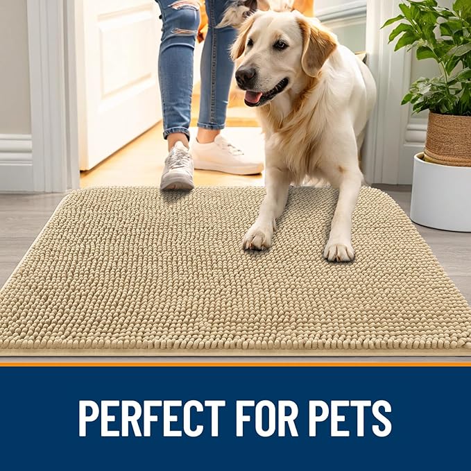 OLANLY Dog Door Mat for Muddy Paws 47x20, Absorbs Moisture and Dirt, Absorbent - Image 6