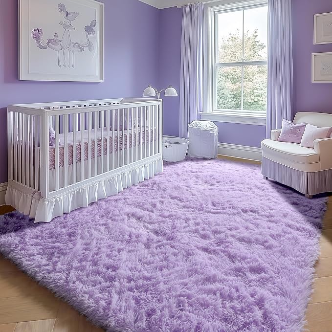 ONASAR Purple Area Rugs for Bedroom Living Room, Fluffy 4x6 Indoor Bedside - Image 7