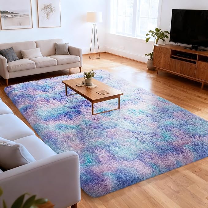 Ophanie Rainbow Purple Mermaid Rugs - Image 3