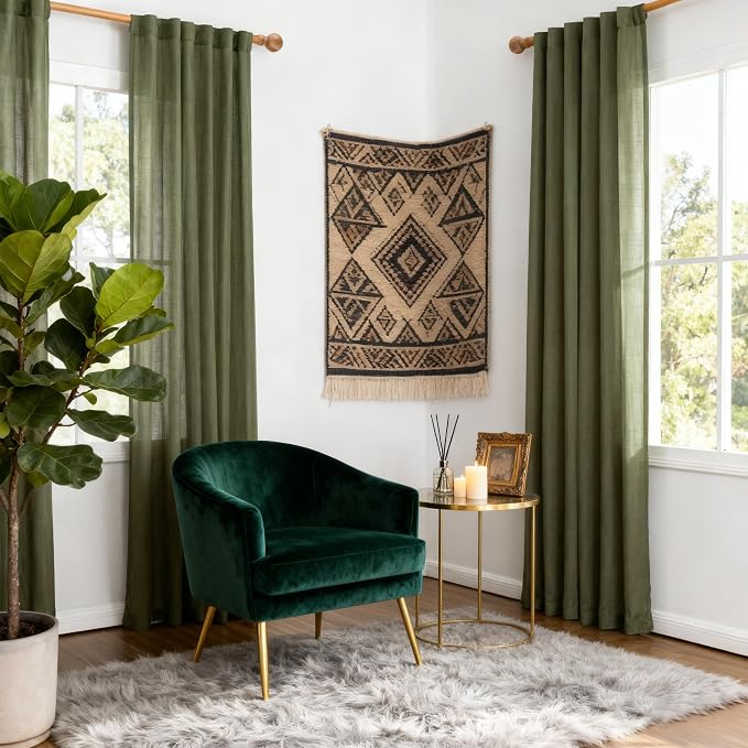 MYSKY HOME Living Room Curtains 90 Inches Long Farmhouse Light Filtering - Image 8