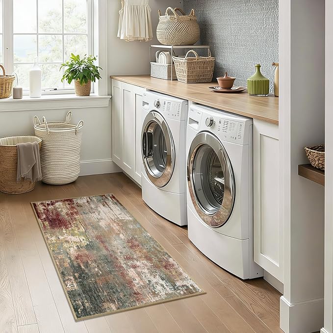Washable Area Rugs 2'x4' Non-Slip Modern Abstract Soft - Image 9