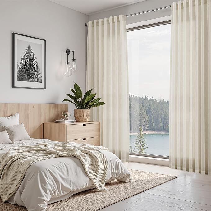 Nanspring Vanilla Linen Curtains 84 Inches Long - Image 7