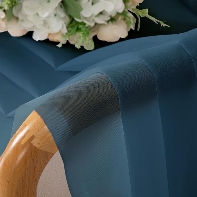 Lecloud Dusty Blue Sheer Curtains 72 Inches Long 2 Panels, Light Filtering - Image 8