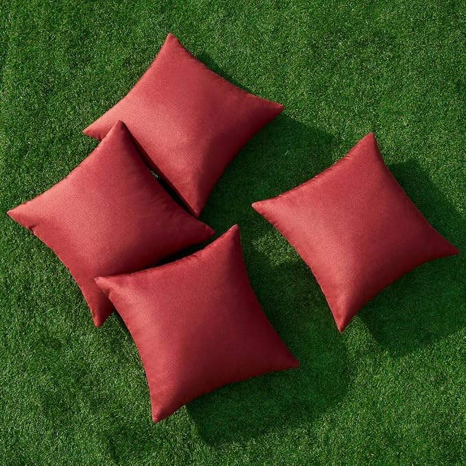 MIULEE Pack of 4 Decorative Solid Waterproof Throw Pillow Covers Linen Garden - Image 4