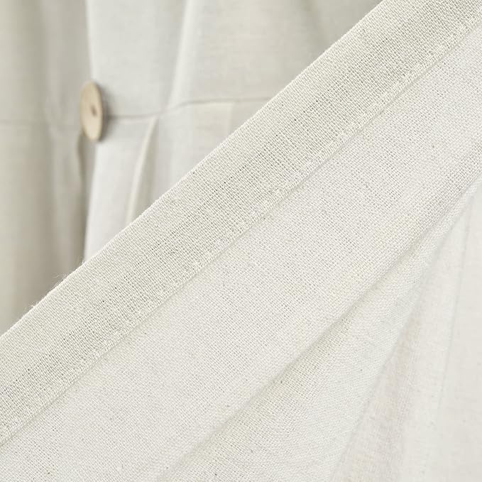 Lush Decor Linen Button Farmhouse Valance Curtians 52"W x 18"L Off White - Image 5