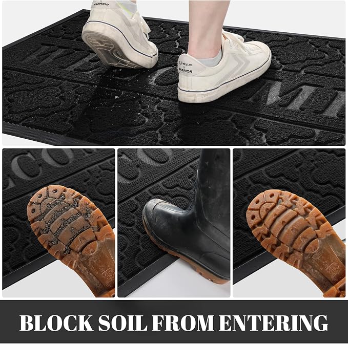Yimobra Welcome Mat Outdoor Indoor, All-Season Waterproof Front Door Mat - Image 3