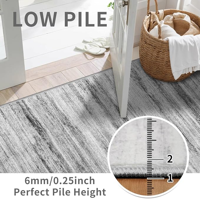 2x10 Washable Runner Rugs for Hallway: Easy-to-Clean Abstract Runners for - Image 2