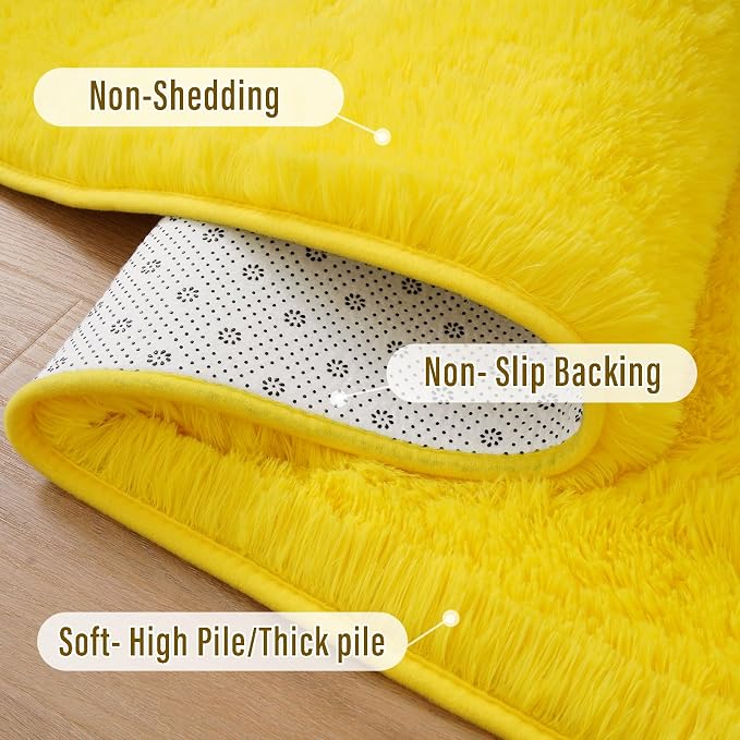 Amearea Shag Fluffy Runner Rug for Bedroom Girls Living Room, 2x6 Feet Extra - Image 4