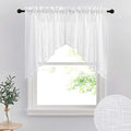 RYB HOME Short Kitchen Valances and Curtain Set, Privacy White Linen Swag by RYBHOME