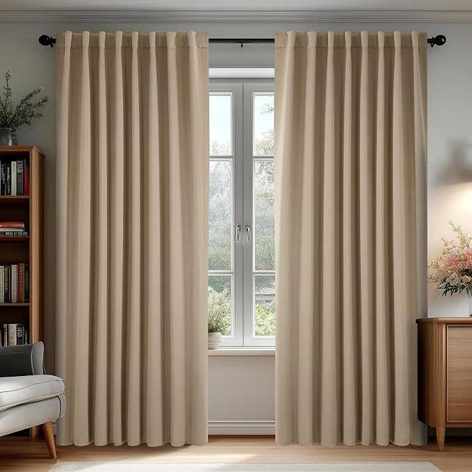 Deconovo Blackout Curtains, Thermal Insulated, W70 x L95 2 Panels, Back Tab by Deconovo
