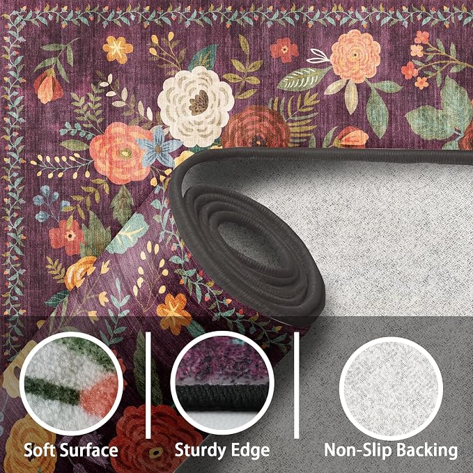 Rug for Hallways Kitchen Rug 2'6" x 14', Non Slip Washable Rugs - Image 3