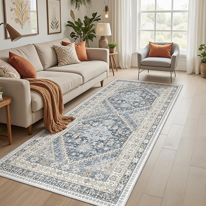 3x8 Runner Rug Non Slip Washable by Restydon