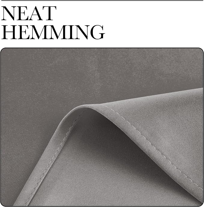 NICETOWN Chrome Gray Bedroom Curtains 63 inch Length 2 Panels, Grommet Window - Image 7