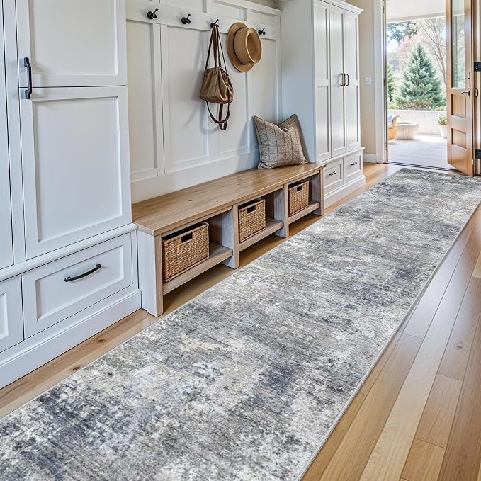 3x15 Ft Long Hallway Runner Rug Non-Slip Washable Wide Kitchen Runner | Modern - Image 3