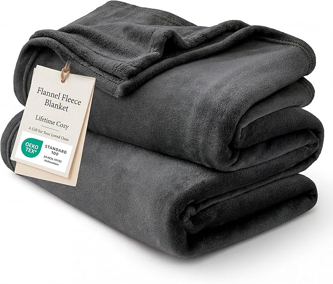Bedsure GentleSoft Fleece Bed Blankets Large Size Charcoal by BEDSURE