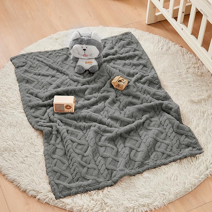 Sherpa Fleece Baby Blanket, Ultra Soft Fluffy Premium Baby Blankets - Image 5