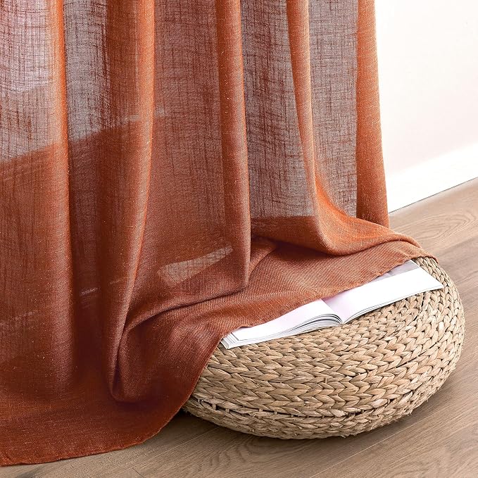 MIULEE Rust Curtains 96 Inch Length 2 Panels - Image 6