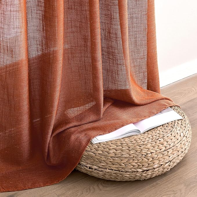 MIULEE Rust Curtains 84 Inch Length 2 Panels - Image 6