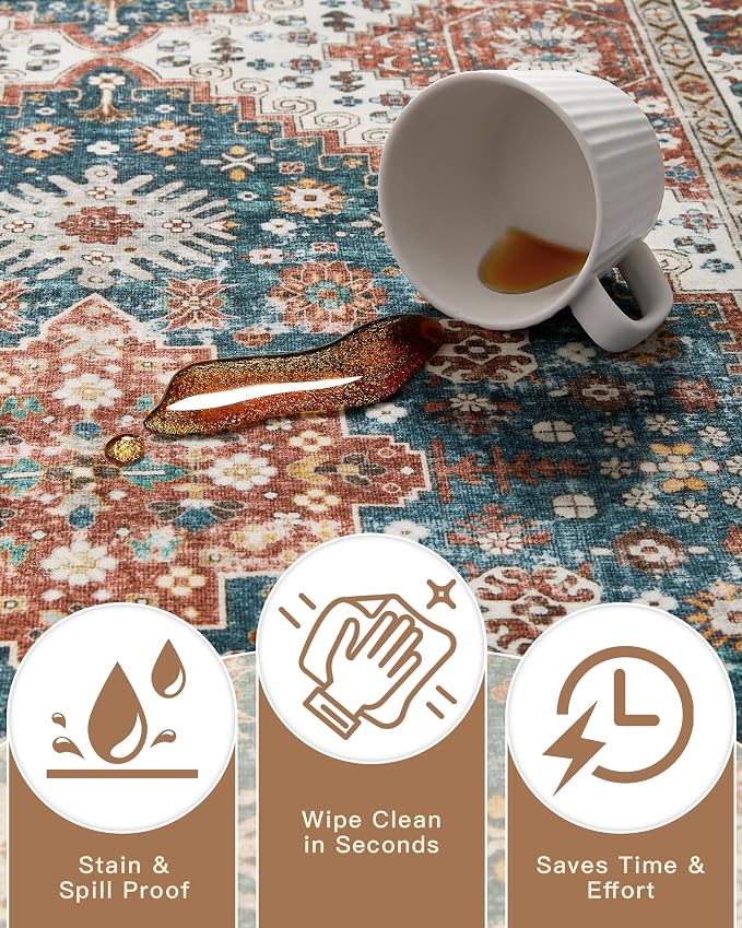 Madane Hallway Rug 3x10, Kitchen Rugs Washable Entryway Rug Vintage Kitchen - Image 8