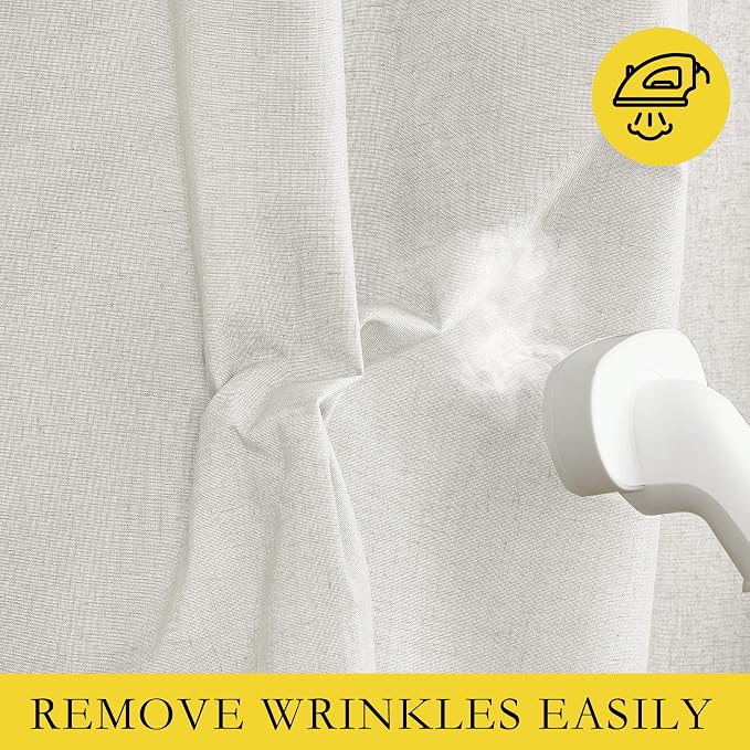 NICETOWN 100% Absolutely Blackout Linen Curtains - Image 8