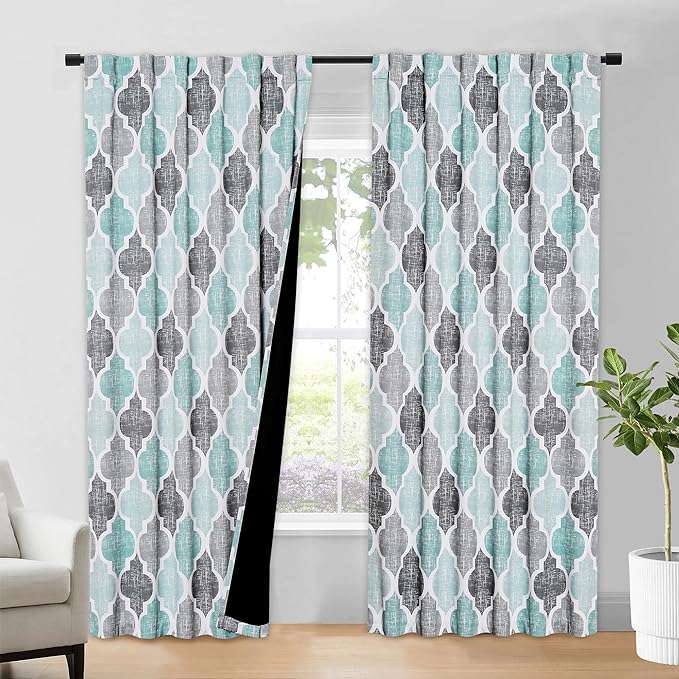 Beauoop 100% Blackout Curtains 96 Inches Long 2 Panels by Beauoop