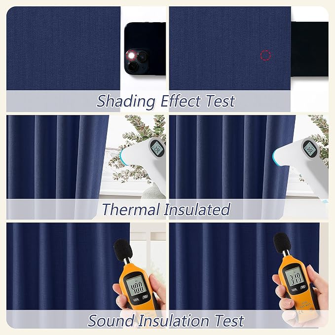 Guken 100% Blackout Curtains 108 Inch Length 2 Panels Set - Image 5
