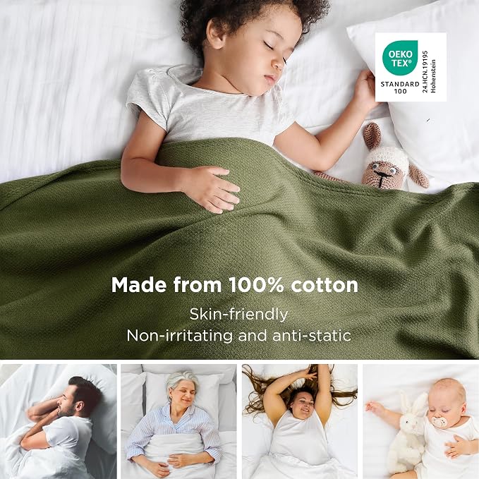 Bedsure GentleSoft 100% Cotton Blanket King Size - Image 2