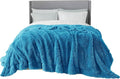 Bedsure GentleSoft Fluffy Bright Blue Blankets Queen Size by BEDSURE