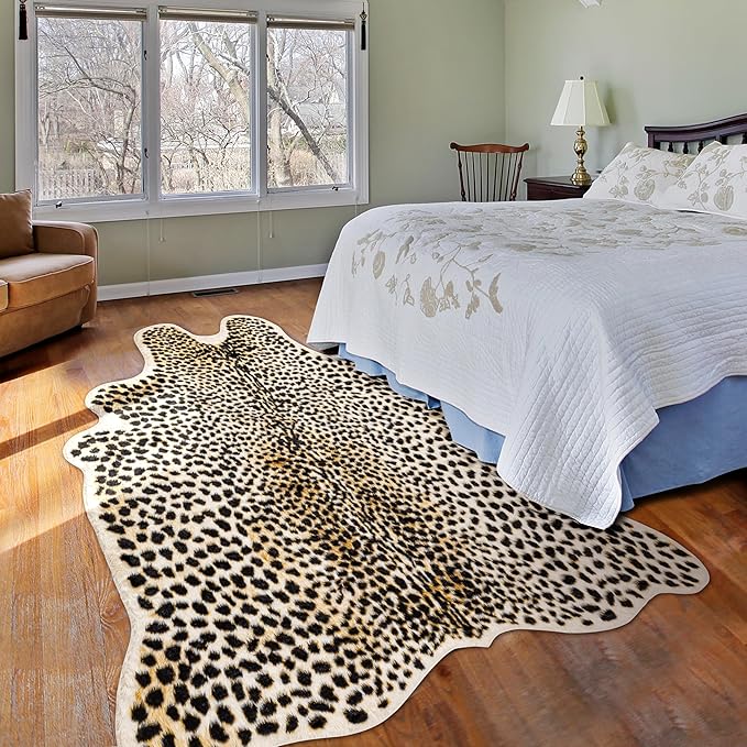 Oversized Cheetah Print Rug, Large Leopard Rug 6.2x8.2 Feet Faux Animal Print - Image 6