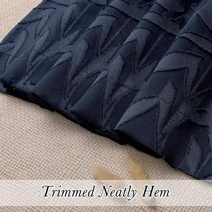 Lecloud Leia Navy Blue Sheer Curtains - Image 5