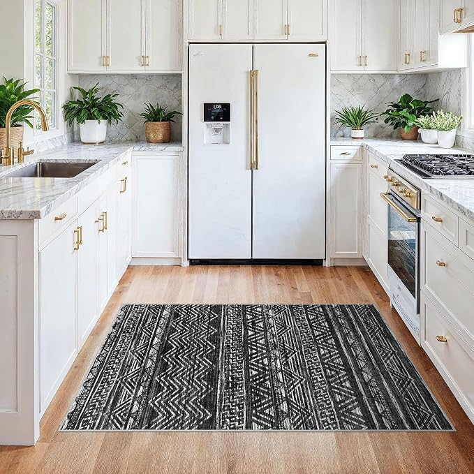 3x4 Washable Entryway Area Rug: Moroccan Small Runner Rug - Image 2