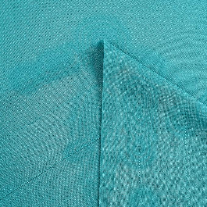 DWCN Turquoise Sheer Curtains Semi Transparent Voile Rod Pocket Curtains - Image 4