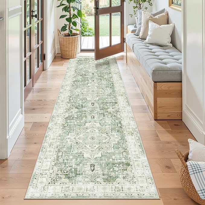 Madane Runner Rug 2x8, Washable Hallway Runner Rugs, Non-Slip Low-Pile Soft - Image 4
