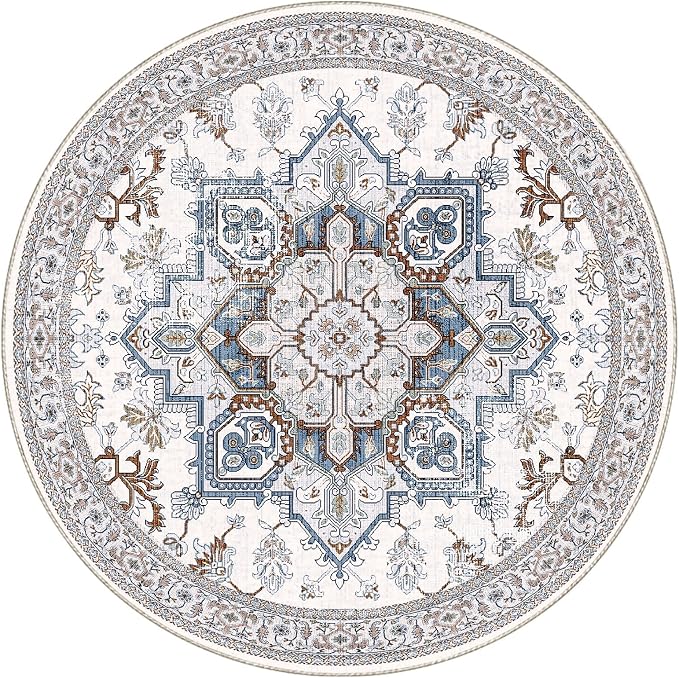 OPPODREAM Soft Round Rug 5ft, Neutral Washable Circle Rug 5ft - Image 8