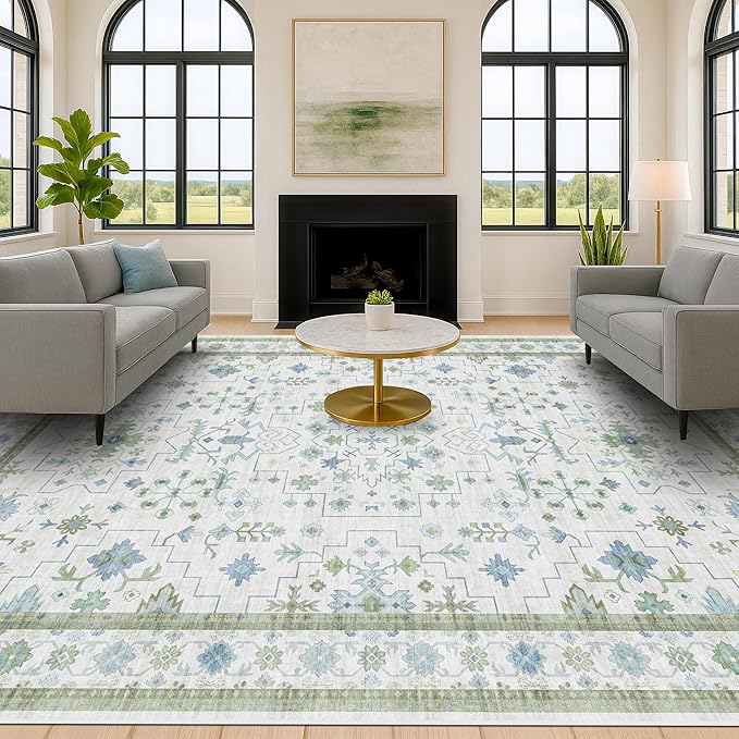 Green Area Rugs 9x12 Living Room by HazoHaus